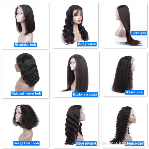 Raw Virgin Remy Indian Human Hair Wet and Wavy Water Wave Lace Closure Front Jewish Wig Kosher Wigs